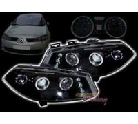 Set fari anteriori MEGANE 02-05 ANGEL EYES nero con LED