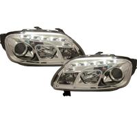 Set fari anteriori TUNING CADDY TOURAN 03-06 cromati luce diurna DAYLINE DRL LED