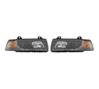 SET FARI DESIGN E36 COMPATIBILE CON DRAGON-LIGHTS 90-99 H1 TRASPARENTE GL.NERO