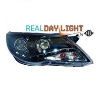 SET FARI DESIGN TIGUAN, FARO DAYLIGHT 07-11 TRASPARENTE GL./NERO