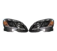 SET FARI DESIGN W204, COMPATIBILE CON DRAGON-LIGHTS 07-11 VETRO TRASPARENTE/NERO