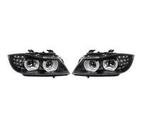 Set fari di design E90/91, ANGEL EYES 08-12 VETRO TRASPARENTE/NERO,