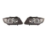 Set fari di design E90, ANGEL EYES 05-08 VETRO TRASPARENTE/NERO