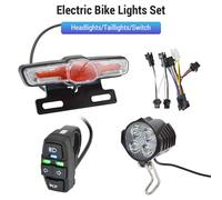 Set fari e fanali posteriori per bicicletta Indicatori di direzione Ebike Kit clacson per bici elettrica con luce anteriore e posteriore con interruttore 24-48V