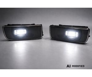 Set Fari Fendinebbia LED Nero Smoke Plug & Play Per BMW E36 91-99