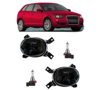 Set Fari Nebbia Fumè Neri +H11 Compatibile Con Audi A3 8P 03-12 A4 8E B7 04-
