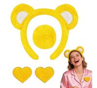 Set Fascia Per Capelli Con Orecchie Da Orso E Coda | 4 Pezzi Unisex In Peluche Con Spilla A Forma Di Cuore | Accessorio Per Costume Da Orso,per Feste Capodanno Vacanze Compleanno Vacanza Interno Ester