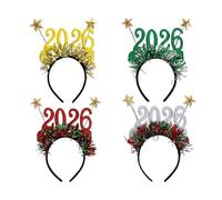 Set Fascia Per Capelli Natalizia - 4 Pezzi Copricapo Festivo 2026, Fascia Per Capelli Glitterata, Per Feste Glitterati E Decorazioni Per | Natale, Capodanno, Fotografici Invernali,