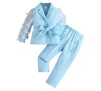 Set Felpa e Pantaloni da Jogging per Ragazze Casual Comodo Indossare Cordinata Full Print Pantalone Bambini Pullover Tuta con Svasati Moda Manica Lunga Jogging,la Casa,Scuola, Spesa
