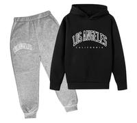 Set Felpa e Pantaloni da Jogging per Ragazze,Felpa A Maniche Lunghe Felpata Ginnastica Gamba Larga con Zip/Pullover Chic Ed Elegante Primavera Sportiva Completo