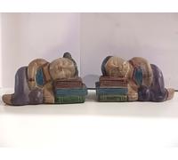 Set Ferma Libri Bambino e Bambina che Dormono sui libri - Delizioso e decorativo