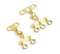 Set Fermagli Collana Strati 2/3 Fili Chiusura Molla Separatore Connettore | ALEXCRAFT Fermaglio Collana Oro 2/3 Fili Chiusura Molla Separatore Accessori Creazione per Realizzazione fai-da-te Gioielli