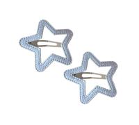Set fermagli per capelli con design a stella aperta e, A | Accento a forma stella aperta, contorno rivestito in tessuto, chiusura a clip per acconciare la frangia e i