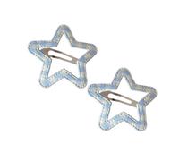 Set fermagli per capelli con design a stella aperta e, B | Accento a forma stella aperta, contorno rivestito in tessuto, chiusura a clip per acconciare la frangia e i