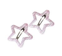 Set fermagli per capelli con design a stella aperta e, D | Accento a forma stella aperta, contorno rivestito in tessuto, chiusura a clip per acconciare la frangia e i