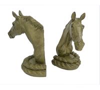 Set Fermalibri Buchenden Testa Cavallo Ghisa Cavaliere Maneggio Stallone Metall