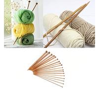 Set Ferri da maglia bambù di 18 misure, Carbonizzato aghi per maglieria a punta singola (da 2 mm a 10 mm)