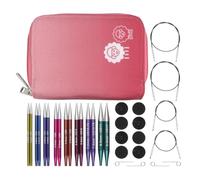 Set ferri da maglia KnitPro Zing, circolari, intercambiabili, punta corta speciale da 10 cm, set Deluxe