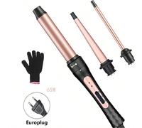 Set ferro arricciacapelli 3 in 1, include ferro arricciacapelli conico da 0,75-1 pollice, ferro arricciacapelli grande da 1,25 pollici e ferro arricciacapelli in ceramica intercambiabile da 0,35 polli