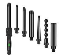 Set Ferro Arricciacapelli 7 In 1 PARWIN PRO BEAUTY Ferri Arricciacapelli Professionali in Ceramica, Versione Americana