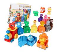 Set ferroviario dei cartoni animati, giocattolo educativo, | promuovere l'apprendimento matematico precoce, la coordinazione occhio-mano, il gioco di selezione dei colori e