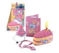 Set Festa Stitch Disney Ufficiale per Cane - Accessori con Cappello, Papillon Regolabile e Giocattolo Torta Kit Celebrazione Design Stitch, Decorazione Party Animal