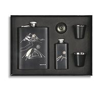 Set fiaschetta in acciaio inox, 260 ml, mini bottiglia di liquore Upscale portatile, regalo alcolico (grigio per outdoor)