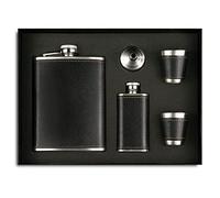Set fiaschetta in acciaio inox, 260 ml, mini bottiglia di liquore Upscale portatile, regalo alcolico (nero)