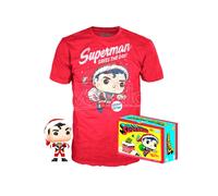 Set Figura Pop & Tee Back Dc Comics Superman Esclusiva Flocked Funko