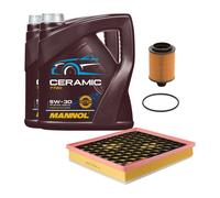 Set Filtri 2 Pezzi Con mannol 7720 Ceramica SAE 5W 30 Olio 8 Litro per Volvo