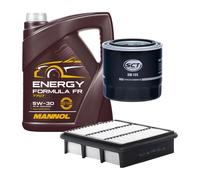 Set Filtro 2 Pezzi MANNOL 7707 Formula FR SAE 5W 30 Olio Motore 5 Litri Per Kia