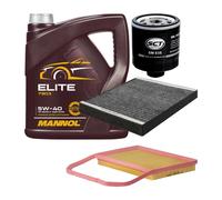 Set Filtro 3 Pezzi con MANNOL Elite 5W-40 Olio Motore 4 Litri per VW Skoda Seat
