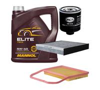 Set Filtro 3 Pezzi con MANNOL Elite 5W-40 Olio Motore 4 Litri per VW Skoda Seat