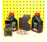 Set Filtro Aria Olio Candele Motul 10w40 Per : Kawasaki Lui 6 Kle Ex 650