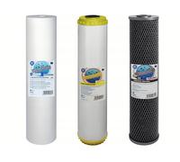 Set Filtro di Ricambio 3er Big Blu Filtro Dell'Acqua 5µ Sedimenti Anti-calcare
