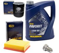 Set Filtro Olio 15W50 5 Litri + Vite Di Scarico Olio Per Audi A4 Avant B6 Cabrio
