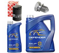 Set Filtro Olio MANNOL 10W-40 API SN 6 Litri + Vite Per Audi A4 Avant RS4
