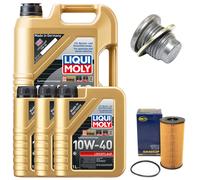 Set Filtro Olio Motore 10W-40 LIQUI MOLY 8 Litri + Vite Per Opel Movano 2.5 DTi
