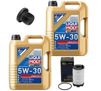 Set Filtro Olio Motore 5W-30 LIQUI MOLY 10 Litri + Vite Per Audi A4 A5 A6 A8 VW