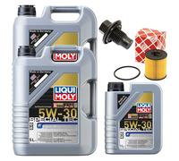 Set Filtro Olio Motore 5W-30 LIQUI MOLY 11 Litri + Vite per Ford Transit 2.2