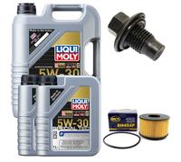 Set Filtro Olio Motore 5W-30 LIQUI MOLY 7 Litri + Vite Per Ford Transit 2.0 Di