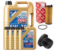 Set Filtro Olio Motore 5W-30 LIQUI MOLY 9 Litri + Vite Per Audi A4 A6 VW Phaeton