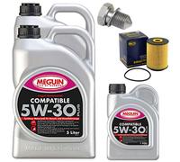 Set Filtro Olio Motore 5W-30 Plus Meguin 11L + Vite per VW Phaeton 6.0 W12