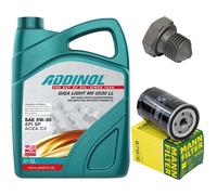 Set Filtro Olio Motore Addinol 5W-30 5 Litri + Vite Per Audi A6 VW Transporter