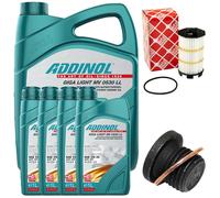 Set Filtro Olio Motore ADDINOL 5W-30 9 Litri + Vite Per Audi A6 A5 VW Touareg