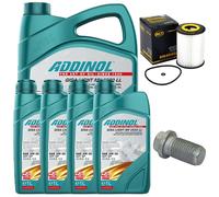 Set Filtro Olio Motore ADDINOL 5W-30 9 Litri + Vite Per Mercedes W211