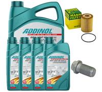 Set Filtro Olio Motore ADDINOL 5W-30 9 Litri + Vite Per Mercedes W211