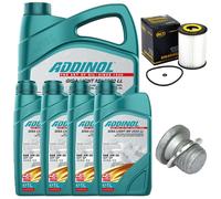 Set Filtro Olio Motore ADDINOL 5W-30 9 Litri + Vite Per Mercedes E-Class CLK