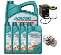 Set Filtro Olio Motore ADDINOL 5W-30 9 Litri + Vite Per Mercedes E-Class CLK