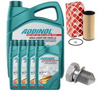Set Filtro Olio Motore ADDINOL 5W-30 9 Litri + Vite Per VW LT 30-35 30-50 2.5